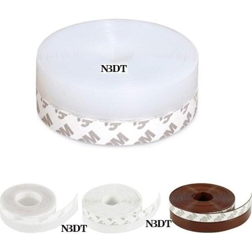5Meters Rubber Self-adhesive Door Window Draught Dust Insect Seal Strip Soundproofing Weatherstrip Clear Brown White Black