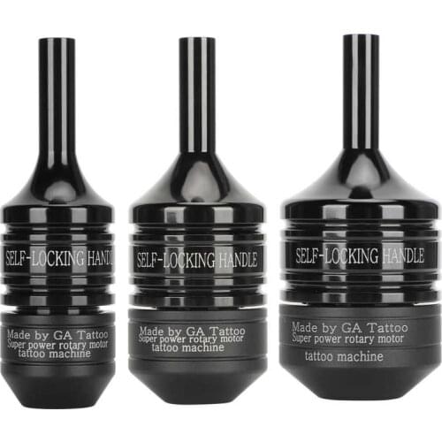 Carving Self Locking Tattoo Machine Handle Adjustable Non Slip Tattoo Grip Black Tattoo Machine Tool Accessory 25/30/35MM