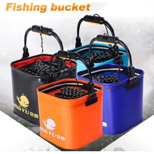 Fishing Bucket Sturdy Folding Bucket Water Container Wash Basin Portable Collapsible Multifunctional Fish Live Bait Container