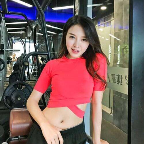 Sexy Yoga Top Women Sport Top Fitness Women Crop Sports And Leisure Yoga Wind Stretch Fitness Bandage T Shirt