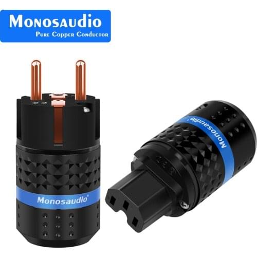 Monosaudio E102/F102 99.998% Pure Copper Schuko Power Plug European standard Power Connector IEC Female Plug