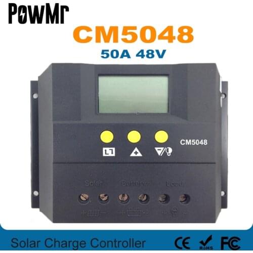 50A 48V Solar Controller PV Panel Battery Charge Controller Solar system Home indoor use PWM 50A Solar Controller Regulator