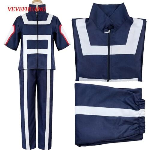 VEVEFHUANG Anime Boku no Hero Bakugou Katsuki/Iida Tenya/Todoroki Shouto Cosplay Costume My Hero Academia Sportswear Tops+Pants