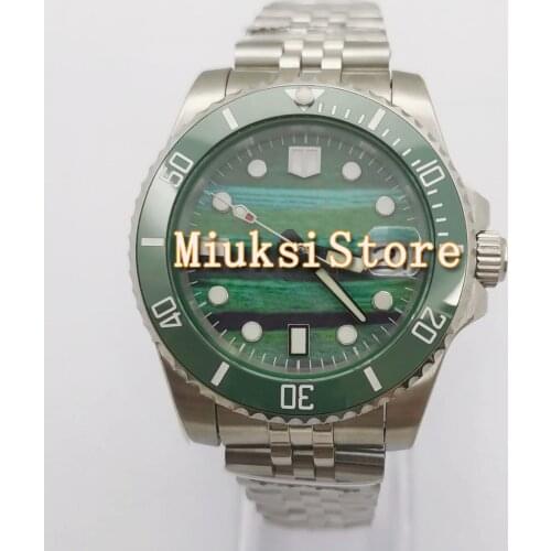 40mm green dial ceramic bezel NH35 Automatic mens Watch jubilee bracelet