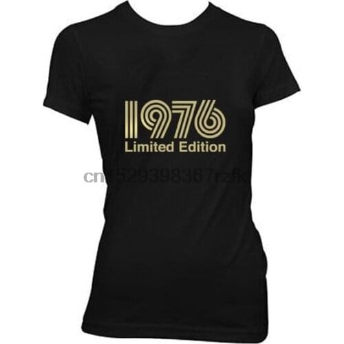 1976 Limited Edition Gold Text Ladies T-SHIRT ALL SIZES # Black