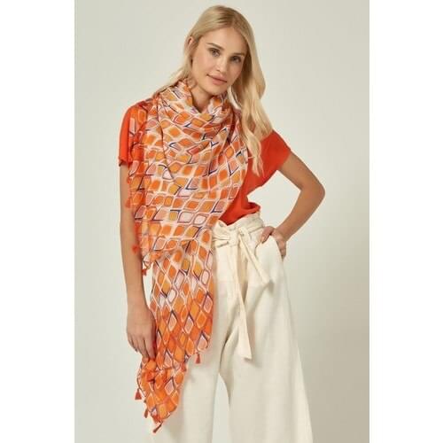 Womens Orange Shawl Fringed Scarf Shawl Women Original Design Scarf For Girls Autumn Winter Thick Warm 2020 New