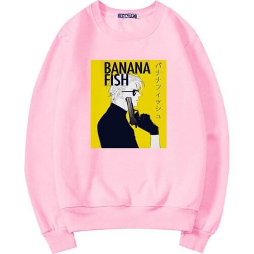 Banana Fish Womens Hoodie Fashion Casual Pullovers Funny Cute Cartoon Tops Harajuku Long Sleeve Japan Spring Autumn Style Hoody