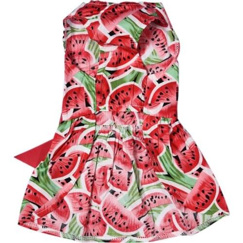 Cute Printed Dog Dress Big Swing Skirt Sleeveless Tutu Dress Spring Summer Pet Dog Clothes Puppy Dog Costume