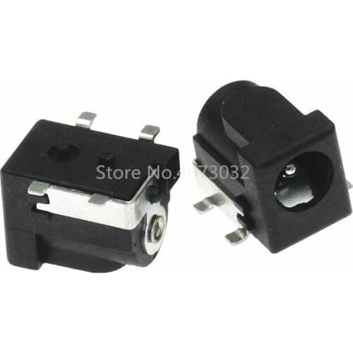 10pcs SMD DC-005 DC050 DC Power Jack Socket Connector DC005 5.5*2.1mm / 5.5*2.5mm 2.1 / 2.5 socket Round the needle Black Color