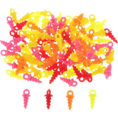 100pcs Up Pegs Bait Screw Bait Holder Rig Stopper Carp Fishing Tackle
