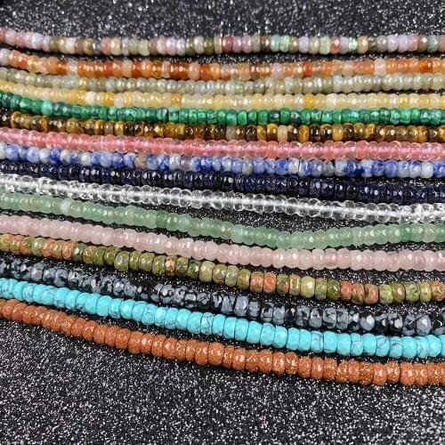 Natural Simple Quality Abacus-shaped Faceted Semi-precious Stone Beads 160/pieceFor DIY Necklace Bracelet Making Jewelry