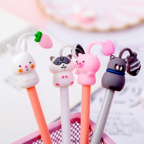 4pcs Cartoon pen Color Pen Ballpoint 0.5mm Multi Color Gel Ink Roller Ball Pens for Writing Signature Candy Gift School