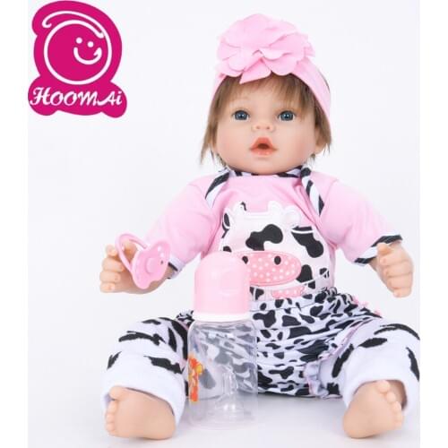 45CM Realistic Bebe Reborn Babies 18 Inch Mohair True Lifelike Newborn Baby Dolls For Children Birthday Gifts Toddler Toys Sale