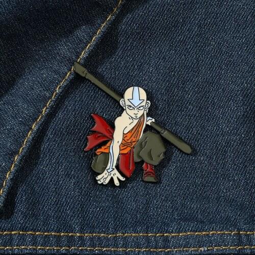 Avatar The Last Airbender Brooch Aang Enamel Pin Anime Peripheral Collection Clothes Backpack Decoration Jewelry Unique Gift