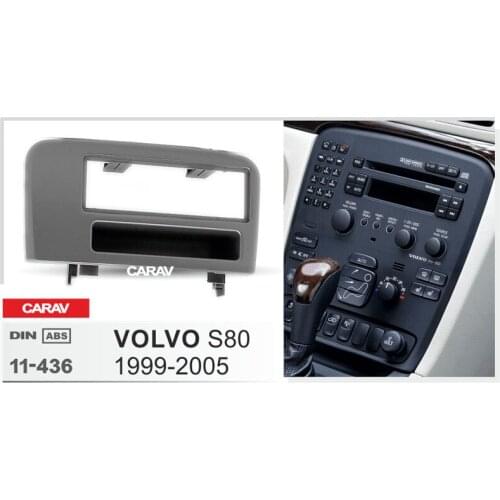 CARAV 11-436 Top Quality Radio Fascia for VOLVO S80 1999-2005 w/pocket Stereo Fascia Dash CD Trim Installation Kit