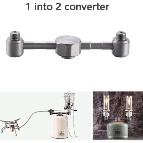 Aluminum Alloy Outdoor Camping Stove Propane Gas Canister Converter One Divides Into Two Outlet Nozzle Transfer Adaptor