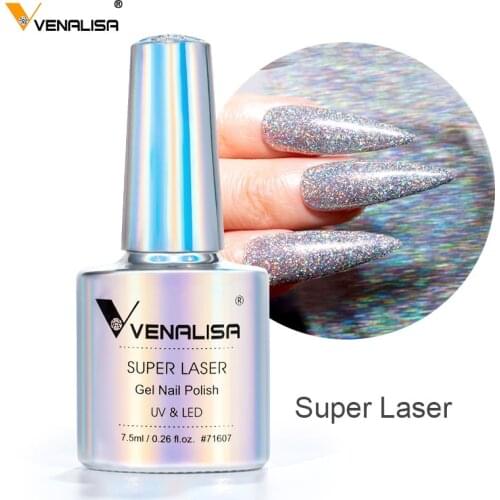 Venalisa Super Laser 7.5ml Gel Nail Polish Glitter Effect Gel Nagellak Nail Manicure Gel Varnish Soak Off UV LED Gel Lacquer