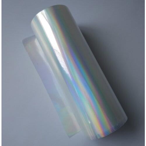 Holographic foil hot stamping foil press on paper or plastic transparent plain rainbows hot foil