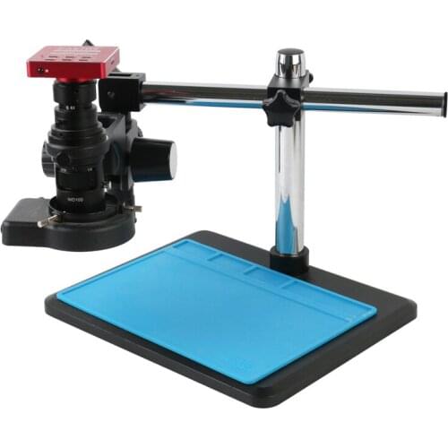 37MP 1080P HDMI USB Industrial Lab Video Microscope Camera +Universal Adjustable Metal Stand+200X 500X Zoom C Mount Lens+144 Led