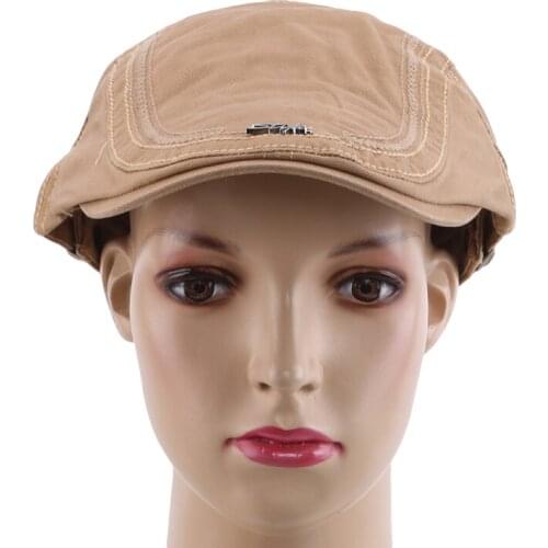 Mens Flat Cap Cotton Soft Fit Newsboy Summer Driving Hat Winter Spring Autumn Beret Peak Black Irish Hunting Cap