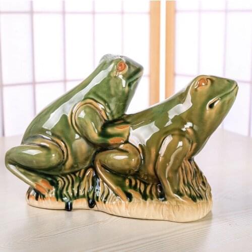 Ceramic Sex Frog Lovers Sculpture Porcelain Sexual Intercourse Animal Couple Frog Statue Creativity Decor Gift Craft Ornament