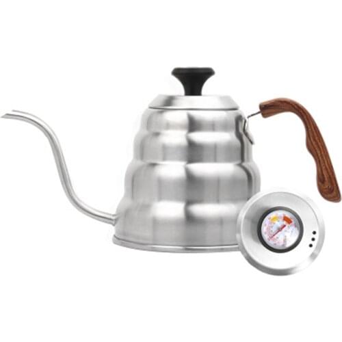 1.2L Coffee Pot Kettle With Thermometer Stainless Steel Gooseneck Long Spout Coffee Pot Drip Coffee Maker with Insulated Handle
