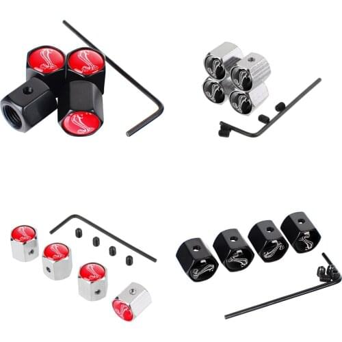 For Cobra Logo Focus 2 3 Mondeo Kuga Fiesta Escort Mustang Explorer Excape Car Wheel Tire Valve Stems Caps AntiTheft Cover