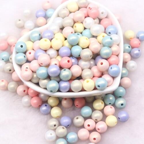 8mm Macaron Round Pearls Beads Multi Colors Acrylic Imitation Loose Spacer Beads for Jewelry Making Diy Crafts Decoration 10g