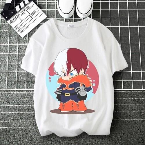 My Hero Academia Deku LOGO Printed summer T-Shirt O-Neck Short Sleeve Modal Shirt T shirt