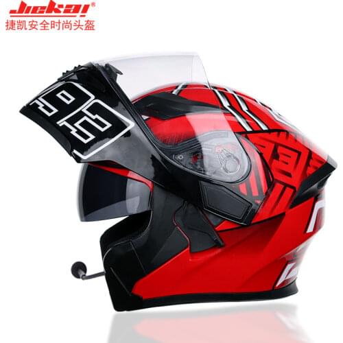 Dot Motorcycle Bluetooth Helmet Summer Seasons Headgear Casco Double Visor Flip Up Helmet Racing JIEKAI Winter Spring Helmets