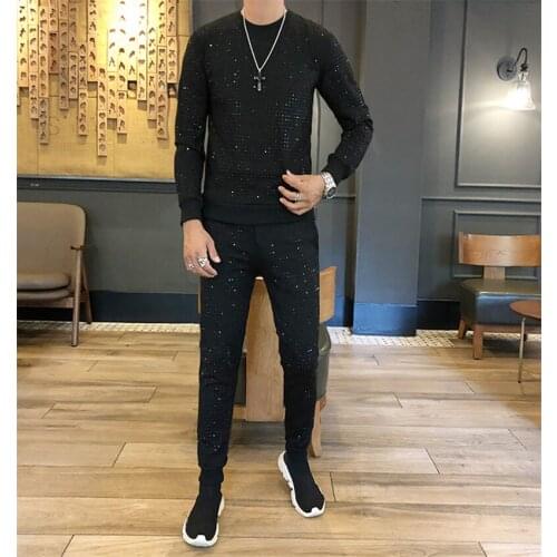 Hoodies Men Brand Famous Mens Sweatshirt Glossy Waterproof Stitching Color Element Tracksuit Sportswear Suits Sport Suit Set