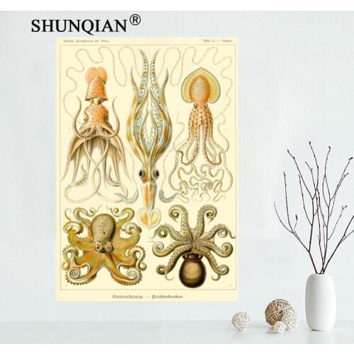 2018 New Art squid Canvas Cloth Poster for Home Decor painting Art Custom Print Your Design for Friends