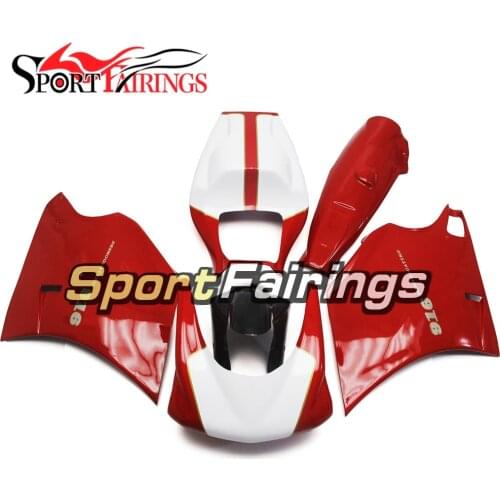 Fiberglass Racing Motorcycle Fairings for Ducati 996 748 916 998 1996 - 2002 96 - 02 Body Kit Monoposto White Red Cowlings Hulls