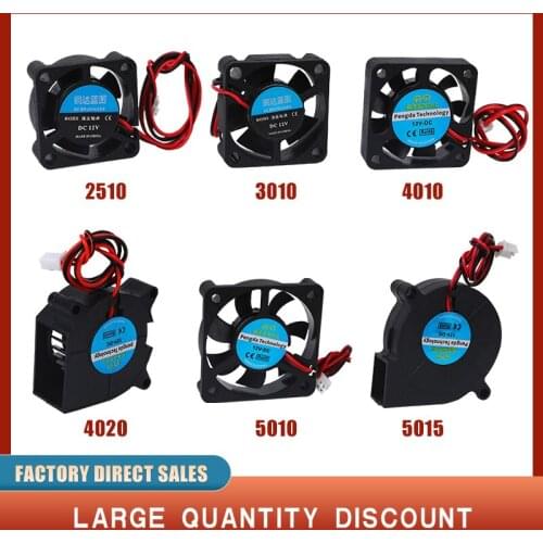 5015/4010/4020 12V&24V Cooling Turbo Fan Brushless 3D Printer Parts 2Pin For Extruder DC Cooler Blower Part Black Plastic Fans