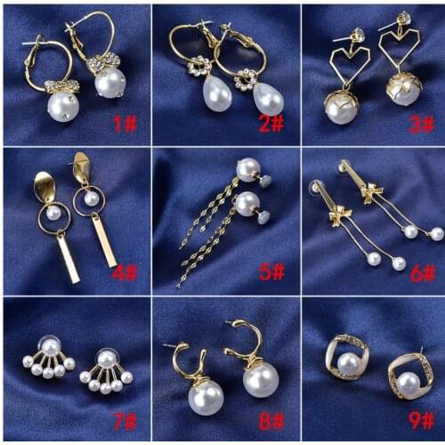 S925 Pearl Hoop Earrings For Fashion Women Party Fine Jewelry Minimalist Cute Accessories Gift