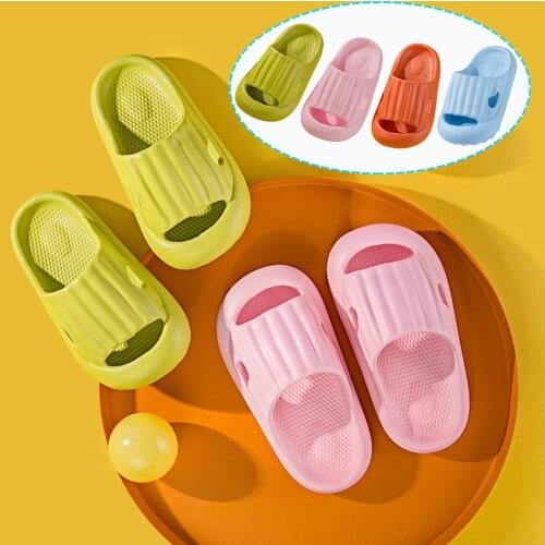 Boy Girl Slides Slippers Children Sole Sandals Summer Kids Shoes Thick EVA Resistance Breathable Antislip Baby Shower Slipper