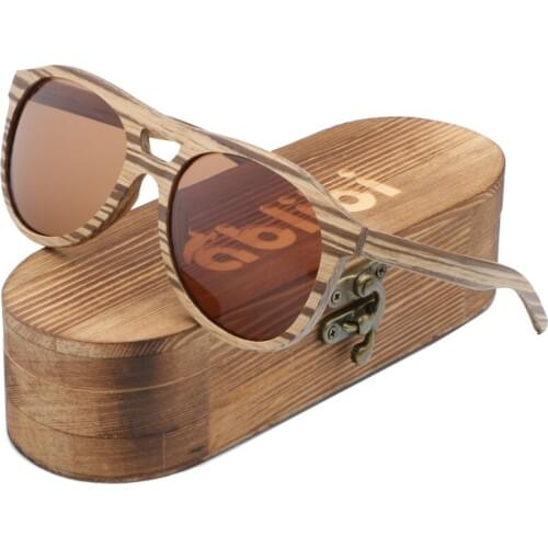 Ablibi Real Natural Beech Wood Wooden Sunglasses for Men Ladies Fashion Wood Pilot Bamboo Wood Shades in Original Brand Package