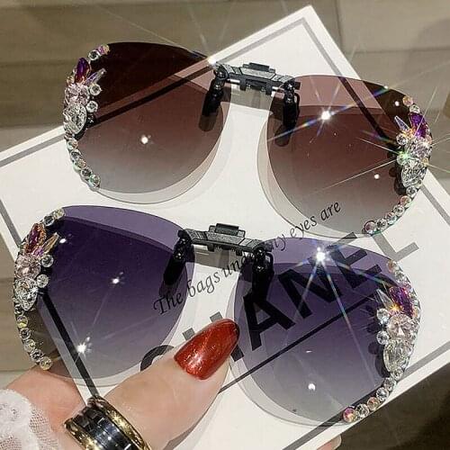 Polarized Sunglasses Men Clip On Sunglasses Eyewear Rhinestone Accessories Photochromic Driving Goggles Women Cat Eye Glasses UV