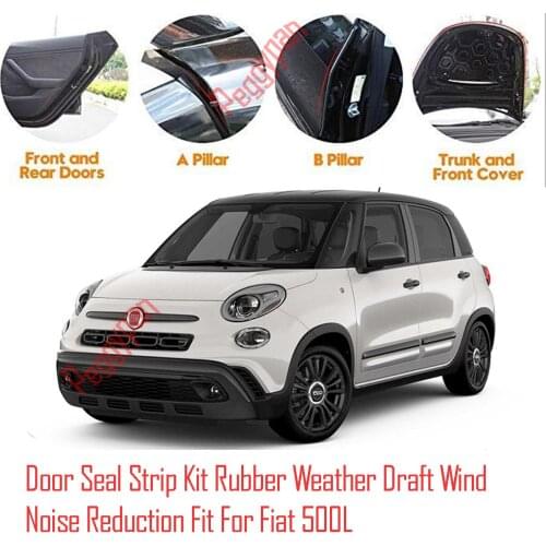 Door Seal Strip Kit Self Adhesive Window Engine Cover Soundproof Rubber Weather Draft Wind Noise Reduction Fit For Fiat 500L