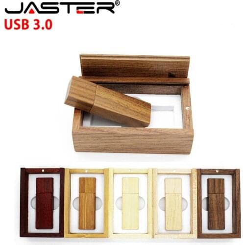 JASTER USB 3.0 LOGO customized Wooden usb + BOX usb flash drive Memory stick pendrive 4GB 8GB 16GB 32GB 64GB U disk wedding gift