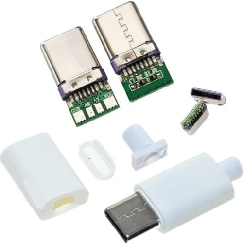 USB 3.1 TYPE-C Male Plug 24pin Connector PCB Welding Kit 5A Charger Data Transmission