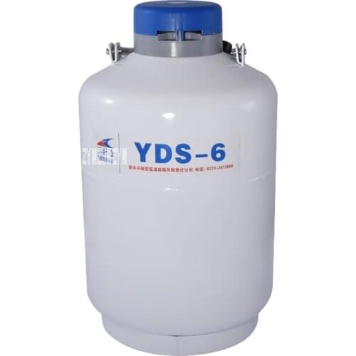 YDS-6 Aluminum Alloy Cryogenic Container Liquid Nitrogen Storage Container Liquid Nitrogen Tank 6L Volume Outside Diameter 305mm