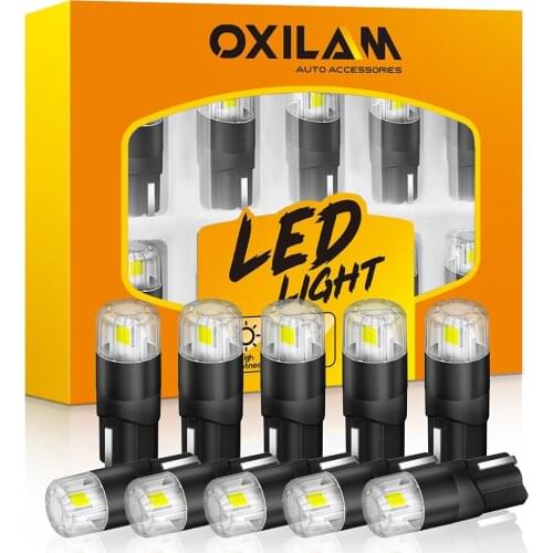 10Pcs T10 LED W5W 194 168 Car Interior Dome Light For Mitsubishi Outlander 3 Asx Lancer X L200 Auto Signal License Plate Lamps