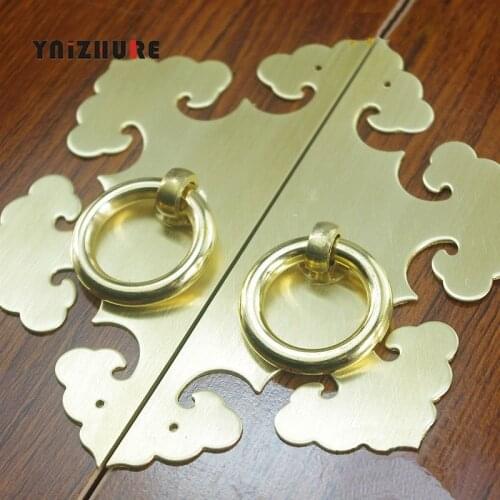 115MM Chinese Door Handle Copper Decorated Wooden Wardrobe Surface Mounted Single Hole Brass Furniture Cabinet Cabinet Handle