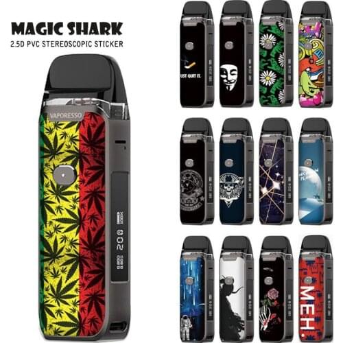2.5D Stereo Leaf Game Skull No Smoking 3M PVC Durable Sticker Skin Film for VAPORESSO LUXE PM40 Cover Case for LUXE PM40