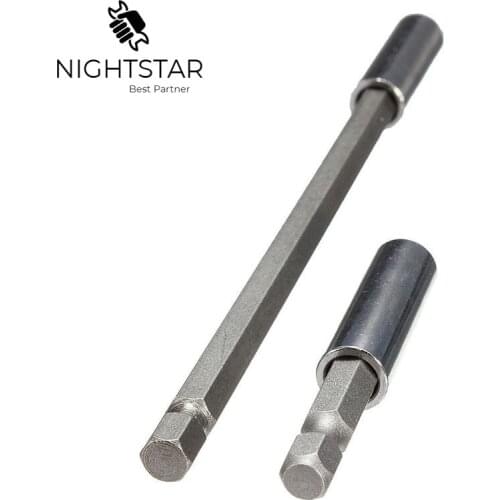 2Pcs 1/4" Magnetic Extension Extend Socket Screw Bits Holder Screwdriver Bar Rod for Cordless Drill Power Tools 60mm + 100mm