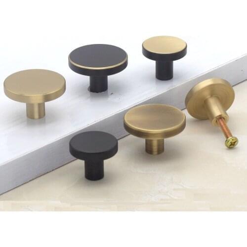 2Pcs/Lot Premintehdw Solid Brass furniture Knob Knobs Cabinet Drawer Cupboard Door Black Gold Bronze mushroom