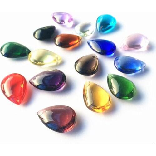 200pcs Lovely 16*22mm Mixed colors Crystal Glass Prism Chandelier Parts For Fengshui Products Wedding Decoration