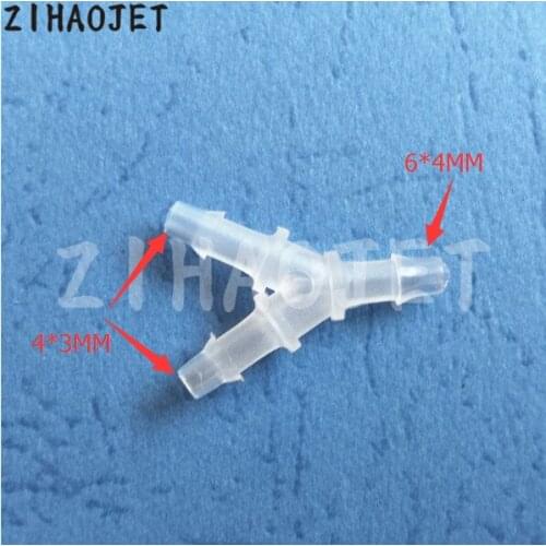 26pcs/lot Wide format plotter ink tube adapter 6X4MM to 5X3MM 4X3MM ink pipe connector 3 ways Y shape fittings wholesale