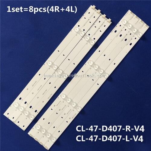 5set=40pcs LED Backlight Strips for Phi lips CL-47-D407-R CL-47-D407-L replacement for CL-47-D407-R-V4 CL-47-D407-L-V4